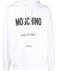 Moschino - Logo-Print Cotton Hoodie - Lyst