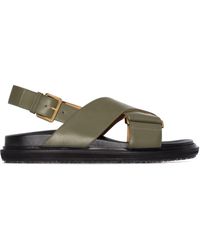 Marni - Fussbett Colour-block Leather Sandals - Lyst