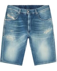DIESEL - Drawstring Denim Shorts - Lyst