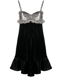 Rabanne - Two-Tone Velvet Minidress - Lyst
