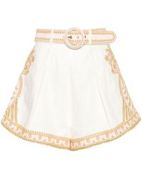Zimmermann - Waverly Embroidered Linen Shorts - Lyst