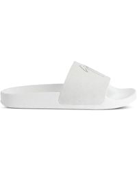 Giuseppe Zanotti - Brett Crystal-Embellished Leather Slides - Lyst