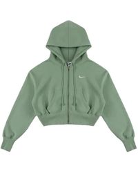 Nike - Phoenix Fleece Cropped Zip-Up Cotton Hoodie - Lyst