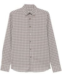 Canali - Check-Pattern Button-Down Shirt - Lyst