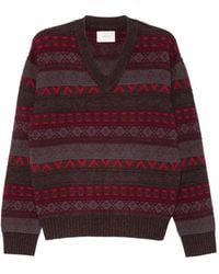 NN07 - Tobias Fair Isle V-Neck Sweater - Lyst