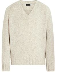ZEGNA - ラグランスリーブ Vネックセーター - Lyst