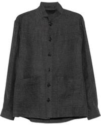 Giorgio Armani - Band-Collar Patch-Pocket Jacket - Lyst