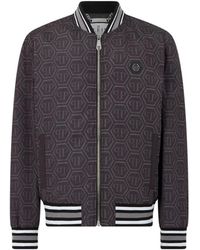Philipp Plein - Monogram-Print Bomber Jacket - Lyst