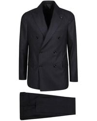 Lardini - Pinstripe Double-Breasted Suit - Lyst