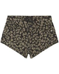 Alanui - Short En Jean Seattle Jungle À Imprimé Léopard - Lyst