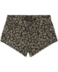 Alanui - Short En Jean Seattle Jungle À Imprimé Léopard - Lyst