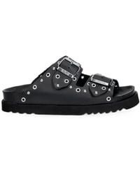 Scholl - Beatriz Ring Eyelet-Embellished Studded Slides - Lyst