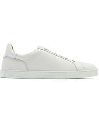 Magnanni - Pebbled-Leather Elastic-Lace Sneakers - Lyst