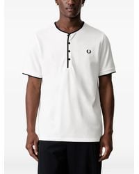 Fred Perry - T-Shirt Henley Con Logo - Lyst