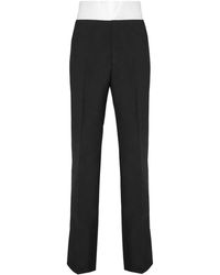 Ferragamo - Silk-Insert Pressed-Crease Tailored Trousers - Lyst