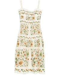 Agua Bendita - Nispero Uchuva Midi-Jurk Met Bloemenprint En Bandjes - Lyst