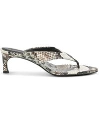 ROTATE BIRGER CHRISTENSEN - Snake-Print Leather Mules - Lyst