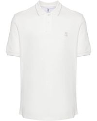 Brunello Cucinelli - Katoenen Poloshirt Met Geborduurd Logo - Lyst
