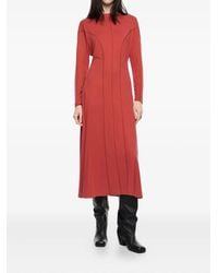 Bimba Y Lola - Long-Sleeve Seam-Detail Midi Dress - Lyst