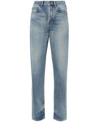 Saint Laurent - Distressed High-Waisted Jeans - Lyst