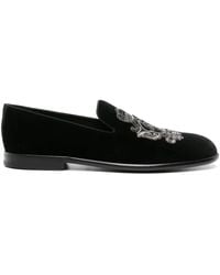 Dolce & Gabbana - Coat-Of-Arms Embroidery Slippers - Lyst
