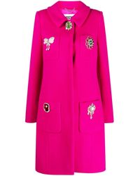 Moschino - Brooch-Embellished Single-Breasted Coat - Lyst