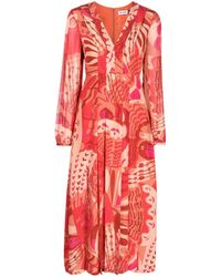 RIXO London - Camellia Patterned-jacquard Midi Dress - Lyst