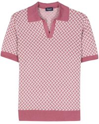 Drumohr - Geometric-patterned Polo Shirt - Lyst