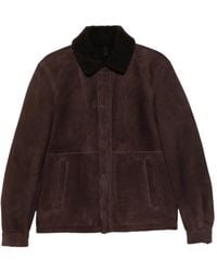 Tagliatore - Veste En Daim À Col Lainé - Lyst