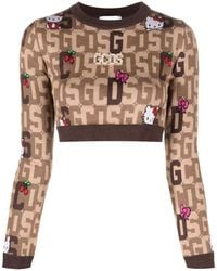 Gcds - X Hello Kitty Knitted Crop Top - Lyst