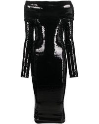 Alexandre Vauthier - Off The Shoulder Sequin Midi Dress - Lyst