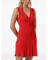 Fracomina - Scallop-Edge Pointelle-Knit Dress - Lyst
