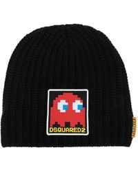 DSquared² - Logo-Patch Knit Beanie - Lyst