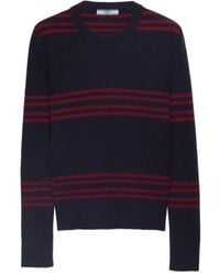 Prada - Gerippter Pullover mit Streifen - Lyst