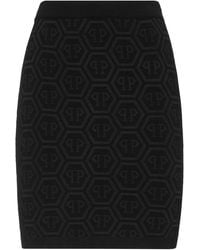 Philipp Plein - Jacquard-Monogram Mini Skirt - Lyst