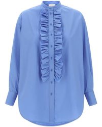 Nude - Mandarin-Collar Ruffled Shirt - Lyst