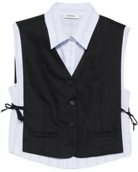 Sandro - Pinstripe-Pattern Buttoned Top - Lyst