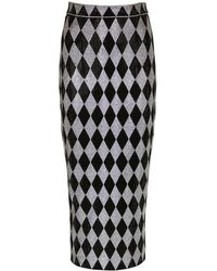 Balmain - Rhinestone-Embellished Midi Skirt - Lyst