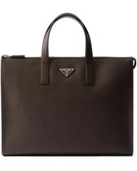 Prada - レザー トートバッグ - Lyst