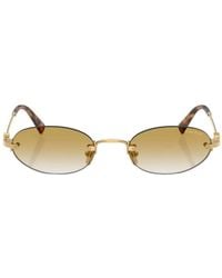 Miu Miu - Lunettes De Soleil À Monture Ovale - Lyst