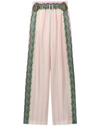 Versace - Printed Silk Twill Pajama-Style Pants - Lyst