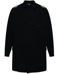 Yohji Yamamoto - Pinstripe-Pattern Epaulette Coat - Lyst