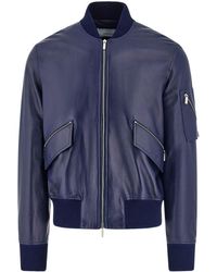 Ferragamo - Zip-up Leather Jacket - Lyst