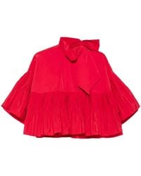 Psophia - Pleated Pussy-Bow Cape - Lyst