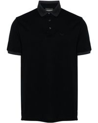 Emporio Armani - Contrasting-trim Cotton Polo Shirt - Lyst