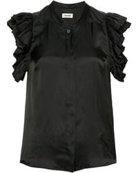 Zadig & Voltaire - Tiza Ruffled Satin Blouse - Lyst