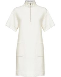 Max Mara - Frayed-Edge Quarter-Zip Mini Dress - Lyst
