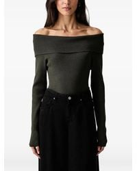 Mos Mosh - Off-Shoulder Ribbed-Knit Sweater - Lyst