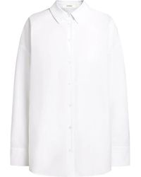 12 STOREEZ - Blouse Van Gemerceriseerd Katoen - Lyst