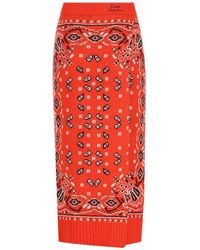 Giada Benincasa - Bandana-Print Knitted Midi Skirt - Lyst
